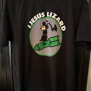 Gildan Black T‑Shirt with White & Green Jesus Lizard Graphic